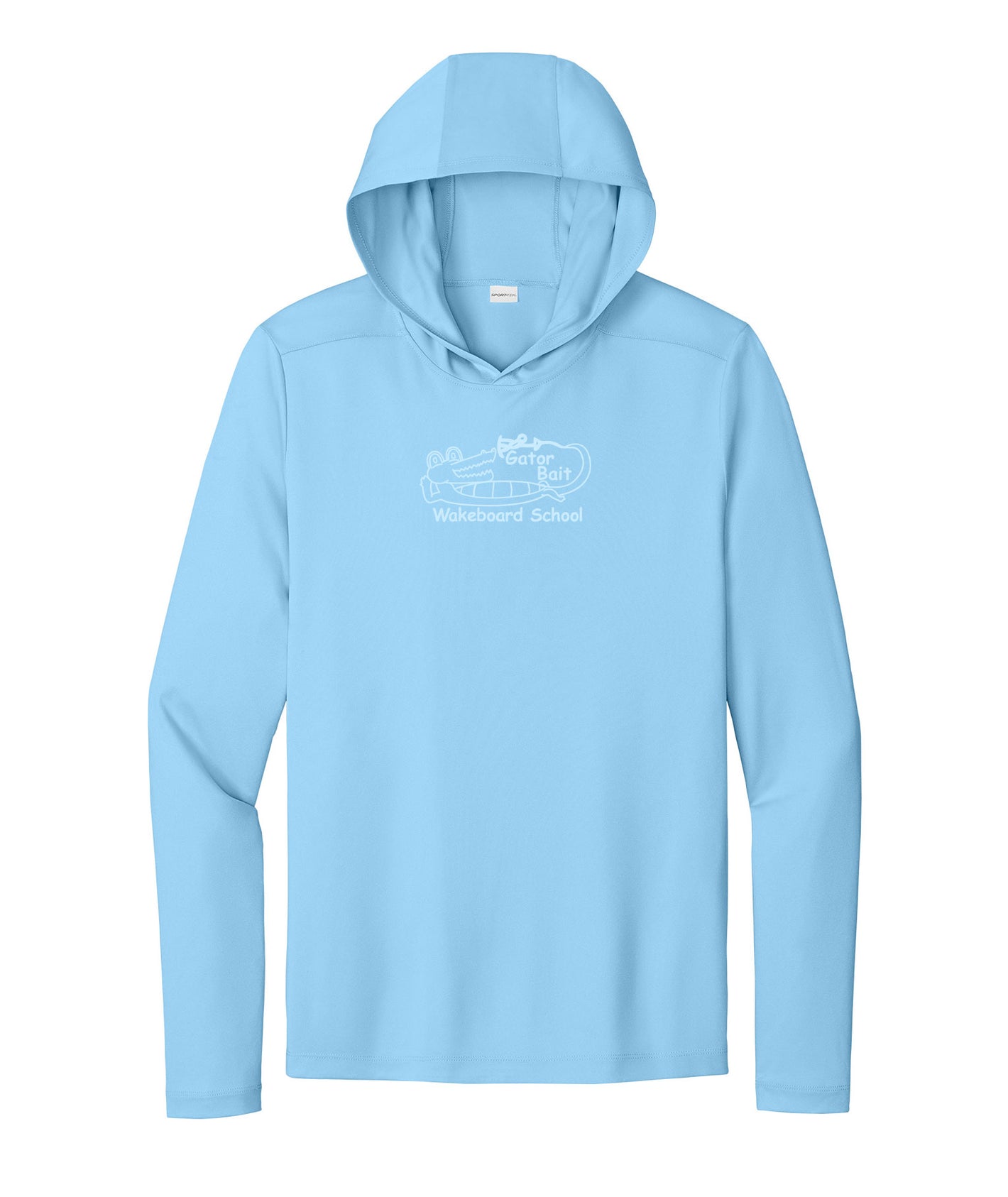 Gator Bait Men's UPF Long Sleeve Hooded T-Shirt - Light Blue